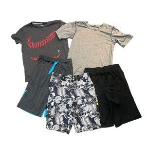 Boys' 2 Graphic Tees and 3 Shorts Size 8